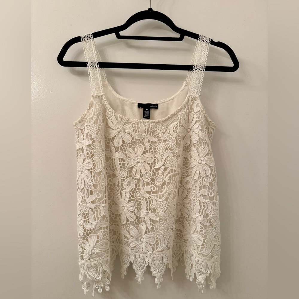 Aqua Cream Lace Camisole with Relaxed Fit